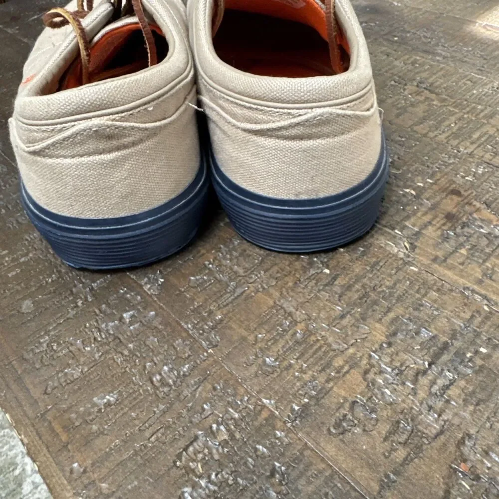 Ralph Lauren Polo faxon Tan low oxford cloth Men's sneakers Boat Shoes 10.5 D